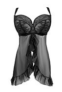 Babydoll with real bra cups, lace, ruffle trim, B to L-cup